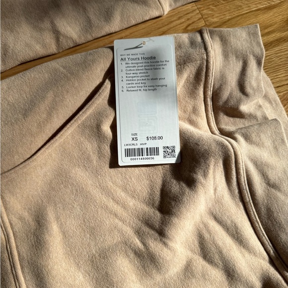 NWT lululemon all yours hoodie ivory peach size xs - Picture 4 of 5